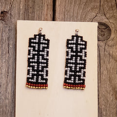 Black&White Celtic Square earrings