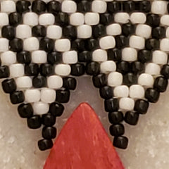 Black&White Celtic Red Coral earrings