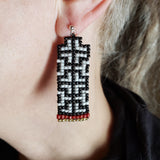 Black&White Celtic Square earrings