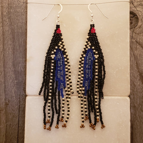 Black&Whites Vulturine Guineafowl earrings