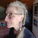 Rose Jade Ukrainian motif earrings
