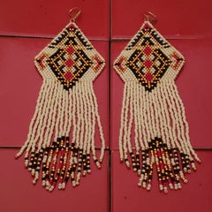 Spectacular White Ukrainian Fringe earrings