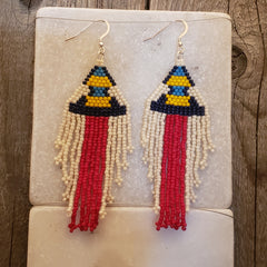 Navajo (Cheyenne) Red fringe earrings